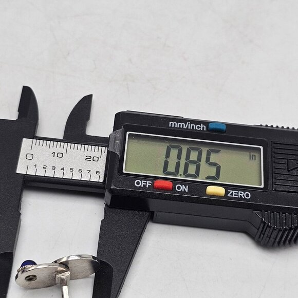 Vintage Silver Tone Cufflinks With Blue Glass Cabochon Mid Century - Picture 5 of 5